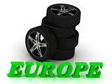 EUROPE- bright letters and rims mashine black wheels 