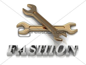 FASHION- inscription of metal letters and 2 keys 