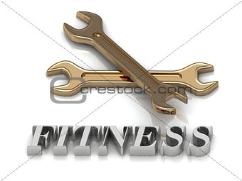 FITNESS- inscription of metal letters and 2 keys 