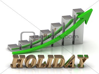 HOLIDAY- inscription of gold letters and Graphic growth 