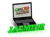 JASMINE- Name and Family bright letters near Notebook 