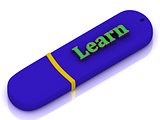 Learn - bright letter on USB flash drive