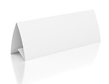 3d blank table paper card on white