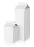 White blank milk carton packages