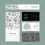 Business cards collection with music design