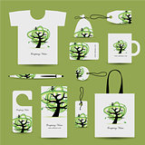 Corporate business style design, floral tree