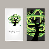 Business card design, green tree