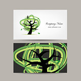 Business card design, green tree