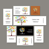 Business cards collection, floral tree design