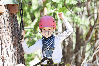 kid in adventure park