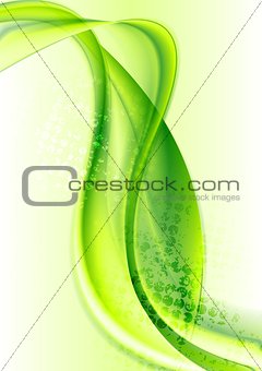 Bright green smooth abstract waves design