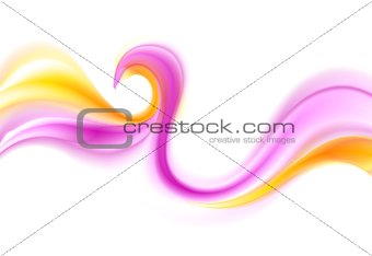 Orange and purple smooth waves isolated on white