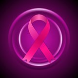 Breast cancer awareness month. Abstract circles and ribbon design