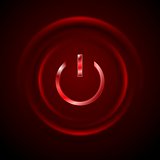 Dark red glowing power button web design
