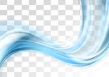 Blue smooth blurred transparent waves