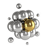 Molecular model of silver and golden metal