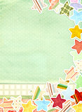 Grunge background with paper stars 