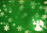 Grunge Christmas background with angel
