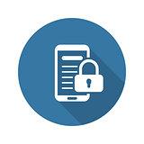 Mobile Security Icon. Flat Design.