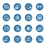 Flat Design Protection and Security Icons Set.