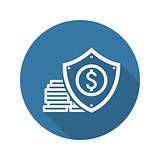 Money Protection Icon. Flat Design.