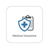 Medical Insurance Icon. Flat Design.