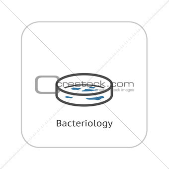 Bacteriology Icon. Flat Design.