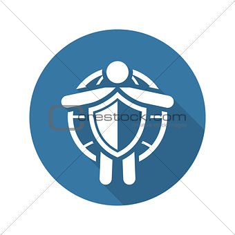 Life Insurance and Medical Services Icon. Flat Design.