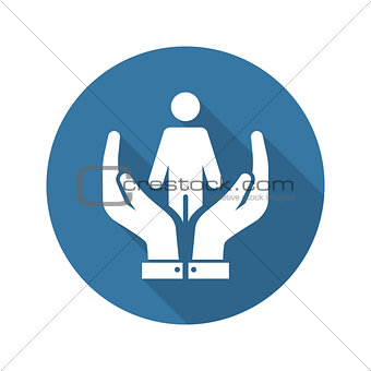 Child Life Care and Medical Services Icon. Flat Design.