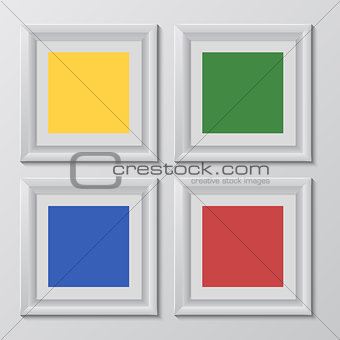 wooden square picture frames color rainbow set for your web design