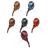 Illustration of woman hairstyles - woman hair - set - collection -