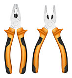 Set combination pliers with orange handles