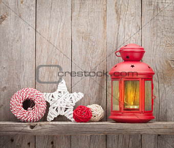 Christmas candle lantern and decor
