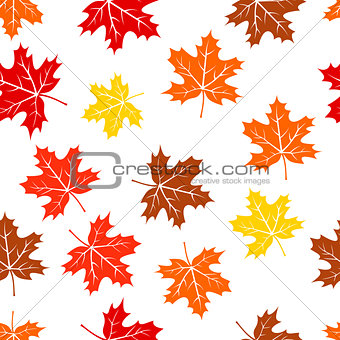 Seamless autumn maple leaves pattern