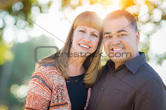 Young Mixed Race Couple Portrait Outdoors