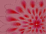 Abstract vector fractal resembling a flower on pink background. EPS10 vector illustration