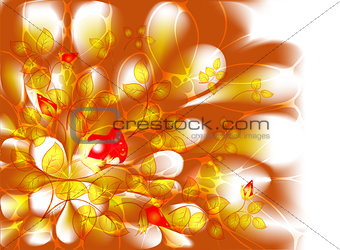 Abstract vector fractal with roses. EPS10 vector illustration