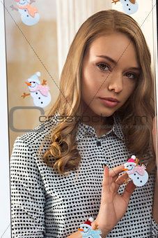 fashion lovely woman in christmas time 