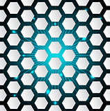Abstract hexagon background with 3d and bursting effect
