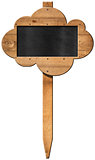 Blackboard Cloud Shaped - Wooden Sign with Pole
