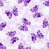 Seamless violet floral spring pattern