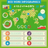 Utility infographics with world map