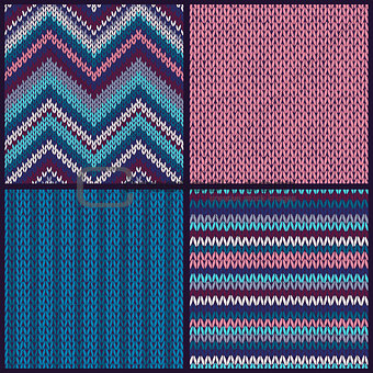 Seamless knitted pattern. Set