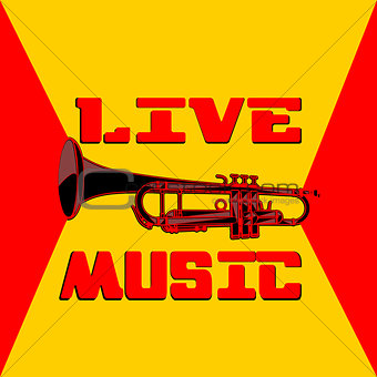 live music trumpet yellow and red