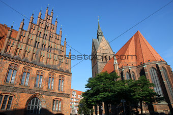 Market Church and Old Town Hall in Hannover, Germany