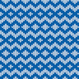 Knitted Seamless Pattern in Blue and Light Gray 