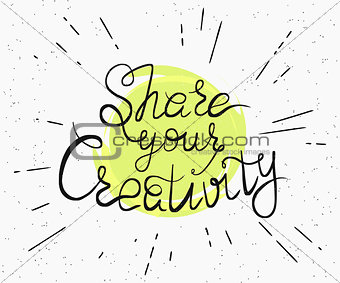 Share your creativity handwritten design