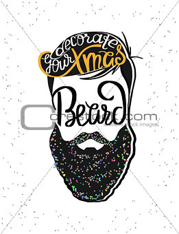 Decorate your xmas beard template design