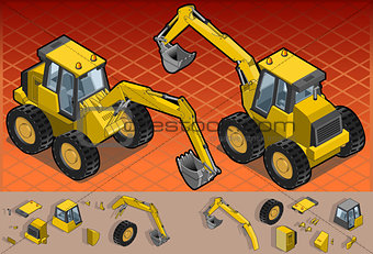 Excavator 01 Vehicle Isometric