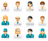 Medical staff avatars - user icons of doctors (physicians) and nurses